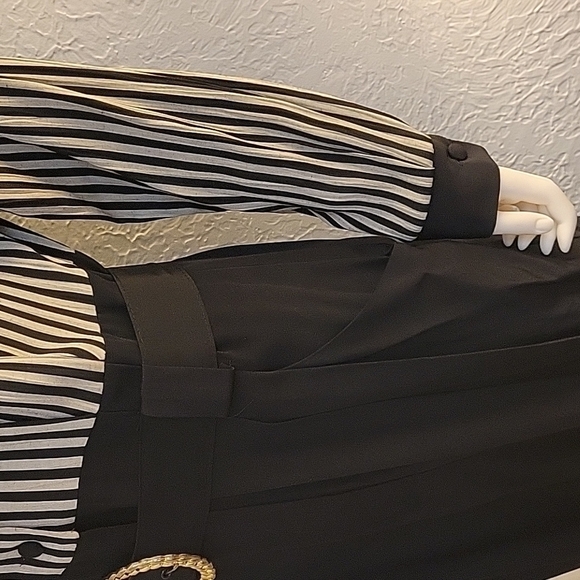 VTG MENU 1980s Striped Belted High Waist Landgirl Power Jumpsuit - Picture 13 of 16